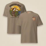 Puffed Out Double Sided T-Shirt in Brown Savana, front and back view