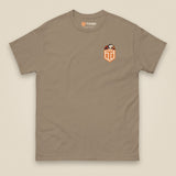 Puffed Out Double Sided T-Shirt in Brown Savana, front view
