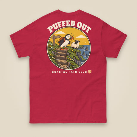 Puffed Out Double Sided T-Shirt in Cardinal, back view