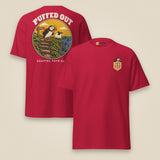 Puffed Out Double Sided T-Shirt in Cardinal, front and back view