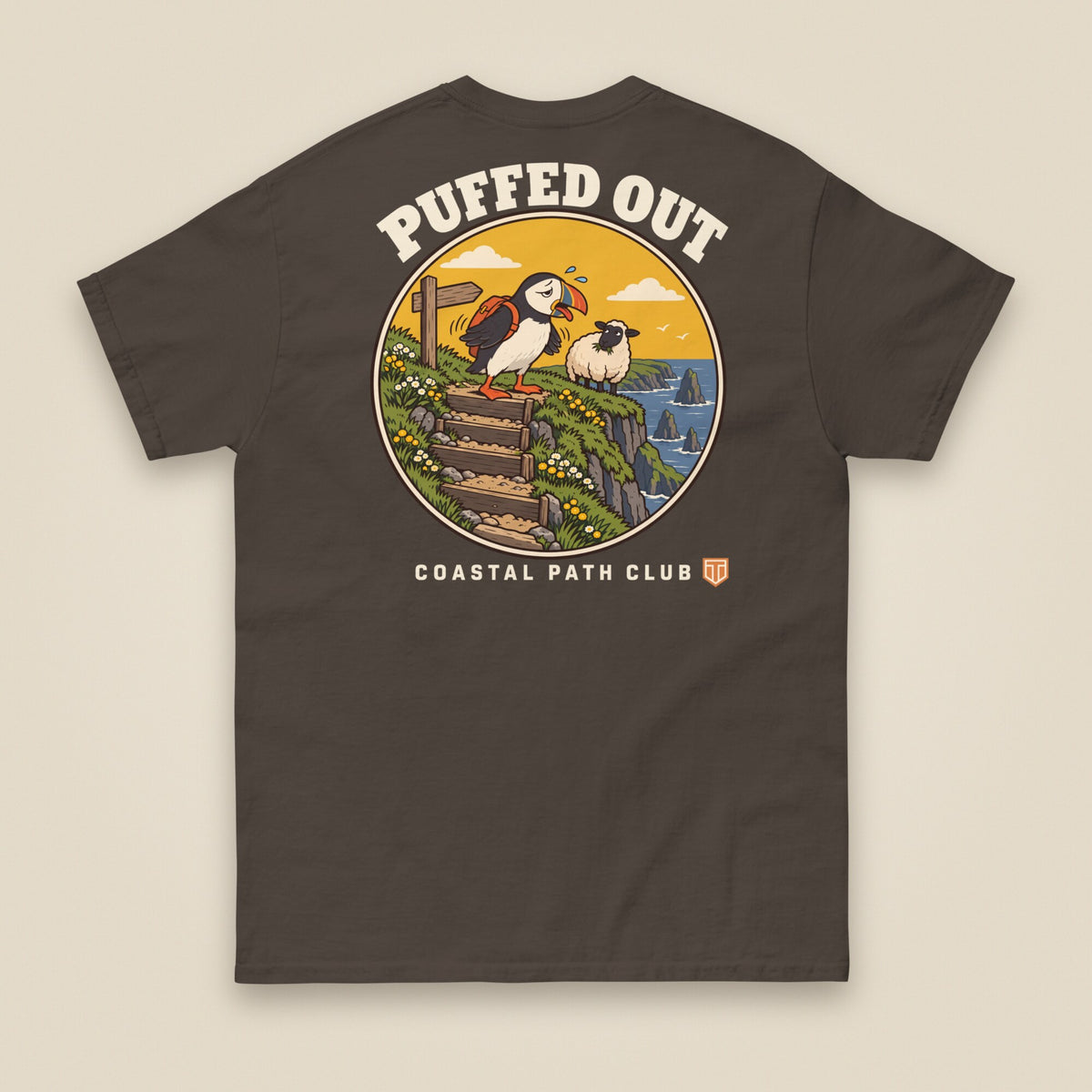 Puffed Out Double Sided T-Shirt in Dark Chocolate, back view