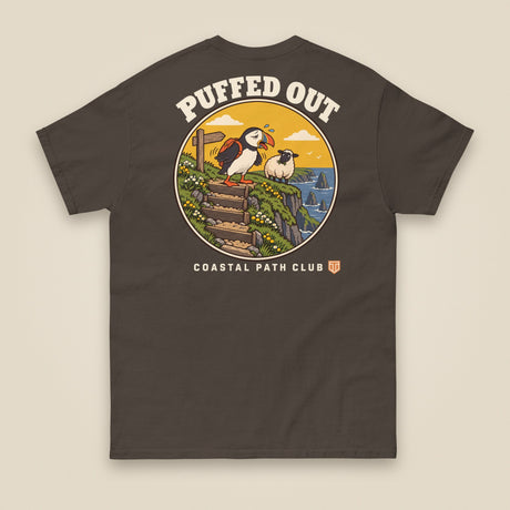 Puffed Out Double Sided T-Shirt in Dark Chocolate, back view