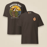 Puffed Out Double Sided T-Shirt in Dark Chocolate, front and back view