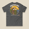 Puffed Out Double Sided T-Shirt in Dark Heather, back view