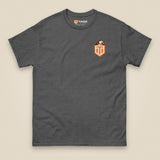Puffed Out Double Sided T-Shirt in Dark Heather, front view
