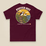 Puffed Out Double Sided T-Shirt in Maroon, back view