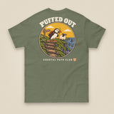 Puffed Out Double Sided T-Shirt in Military Green, back view