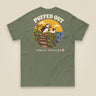 Puffed Out Double Sided T-Shirt in Military Green, back view