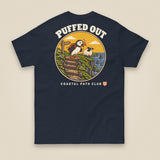 Puffed Out Double Sided T-Shirt in Navy, back view