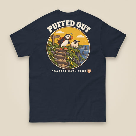 Puffed Out Double Sided T-Shirt in Navy, back view