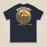 Puffed Out Double Sided T-Shirt in Navy, back view