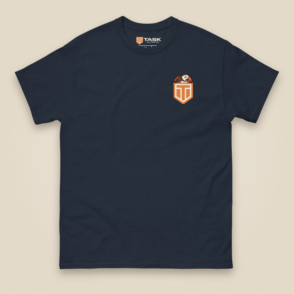 Puffed Out Double Sided T-Shirt in Navy, front view