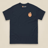 Puffed Out Double Sided T-Shirt in Navy, front view