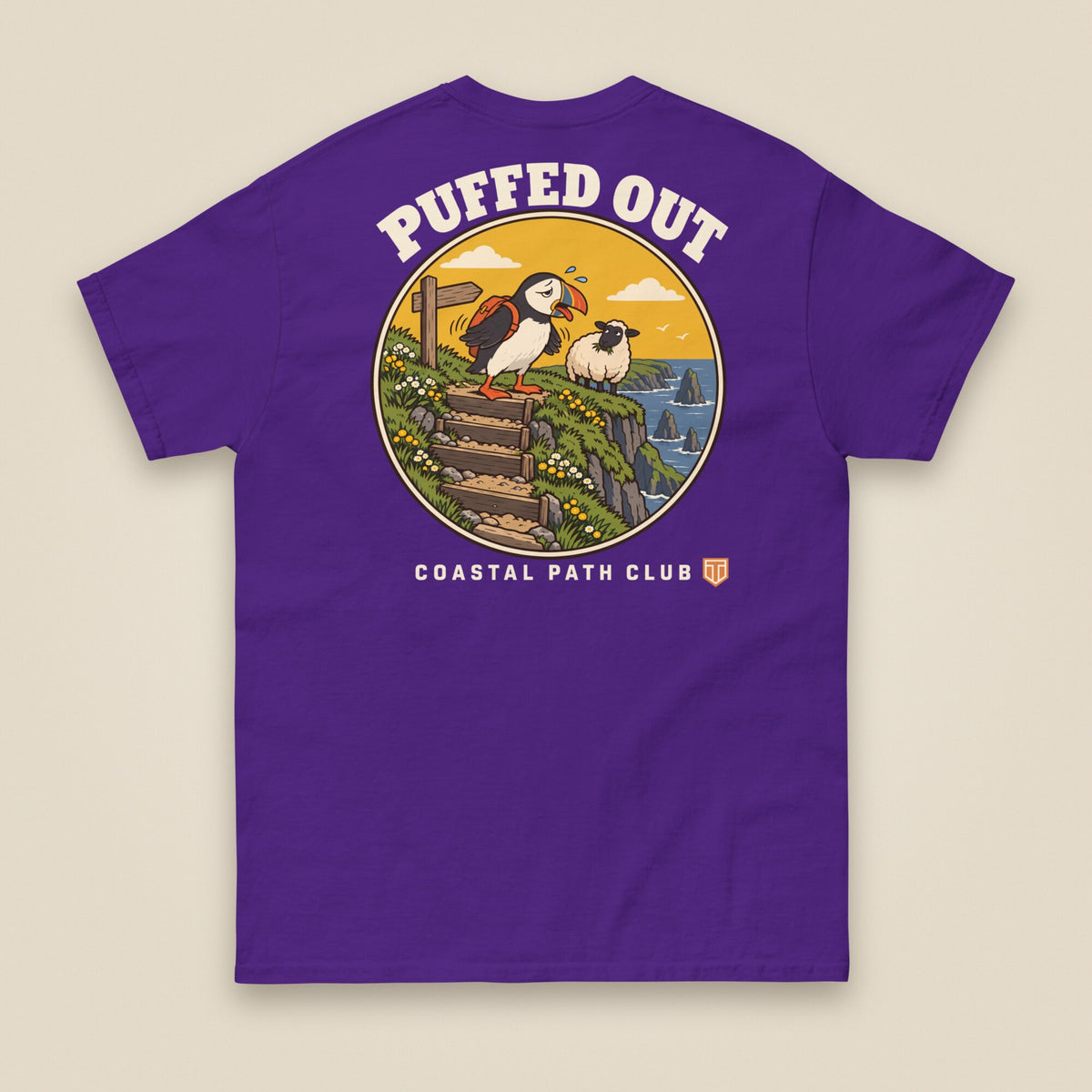 Puffed Out Double Sided T-Shirt in Purple, back view