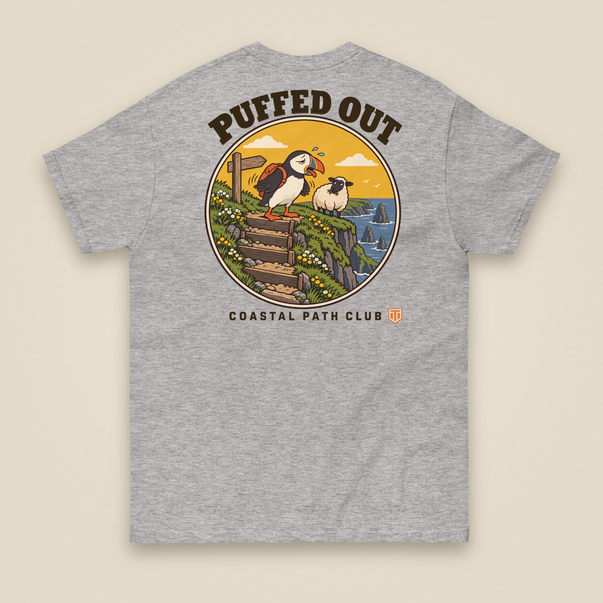 Puffed Out Double Sided T-Shirt in Sport Grey, back view