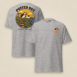Puffed Out Double Sided T-Shirt in Sport Grey, front and back view
