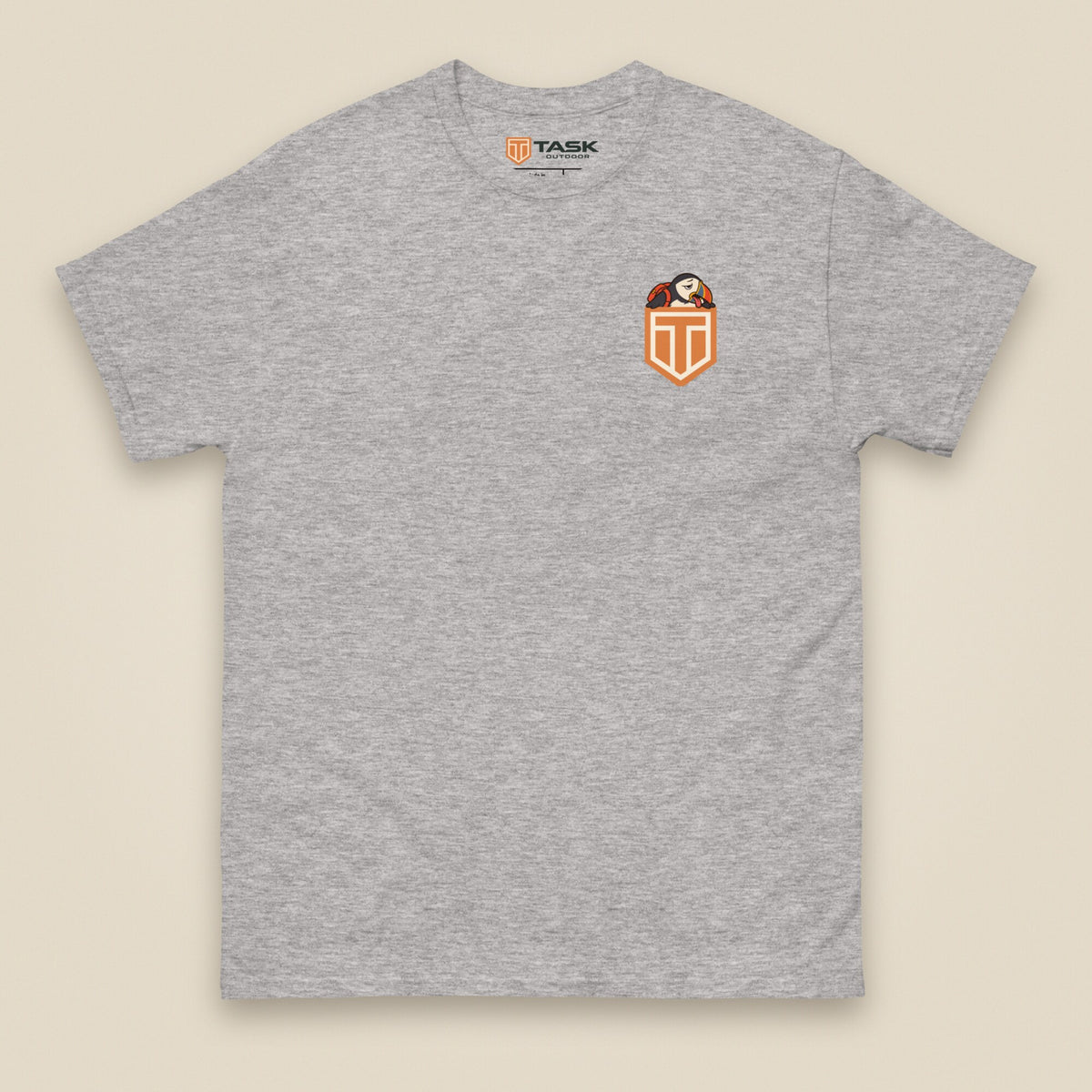 Puffed Out Double Sided T-Shirt in Sport Grey, front view