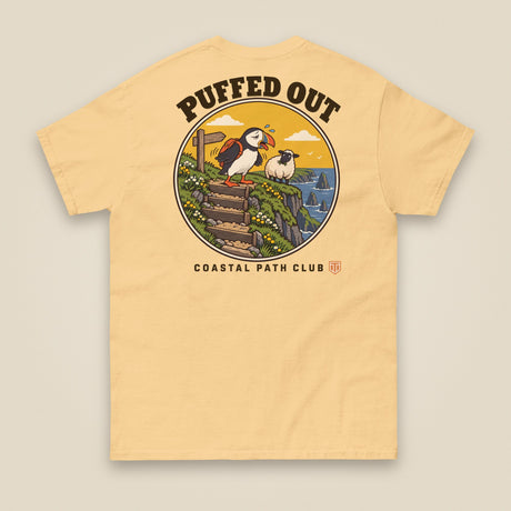 Puffed Out Double Sided T-Shirt in Yellow Haze, back view