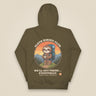 Sloth Hiking Club: Hilltop Hoodie in Military Green, back view