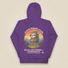 Sloth Hiking Club: Hilltop Hoodie in Purple, back view