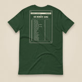 Summit Log 20 Peak Bagging Premium Double Sided T-Shirt in Forest, back view