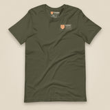 Summit Log 20 Peak Bagging Premium Double Sided T-Shirt in Military Green, front view