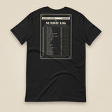 Summit Log 20 Peak Bagging Premium Double Sided T-Shirt in Vintage Black, back view