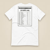 Summit Log 20 Peak Bagging Premium Double Sided T-Shirt in White, back view