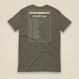 Summit Logbook 10 UK Peaks Premium Double Sided T-Shirt in Army, back view