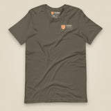 Summit Logbook 10 UK Peaks Premium Double Sided T-Shirt in Army, front view