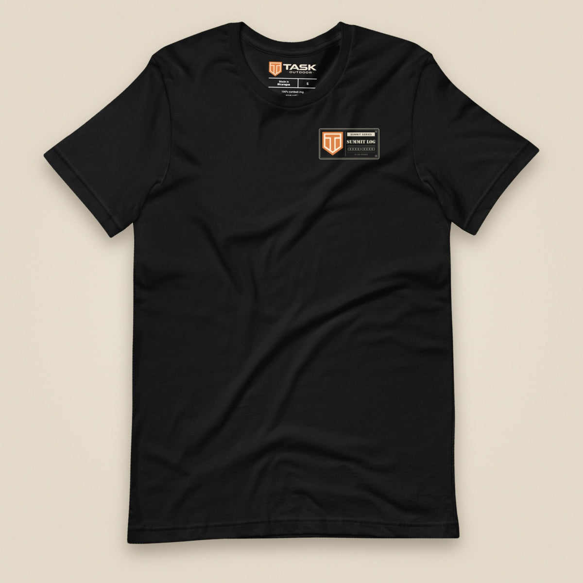 Summit Logbook 10 UK Peaks Premium Double Sided T-Shirt in Black, front view
