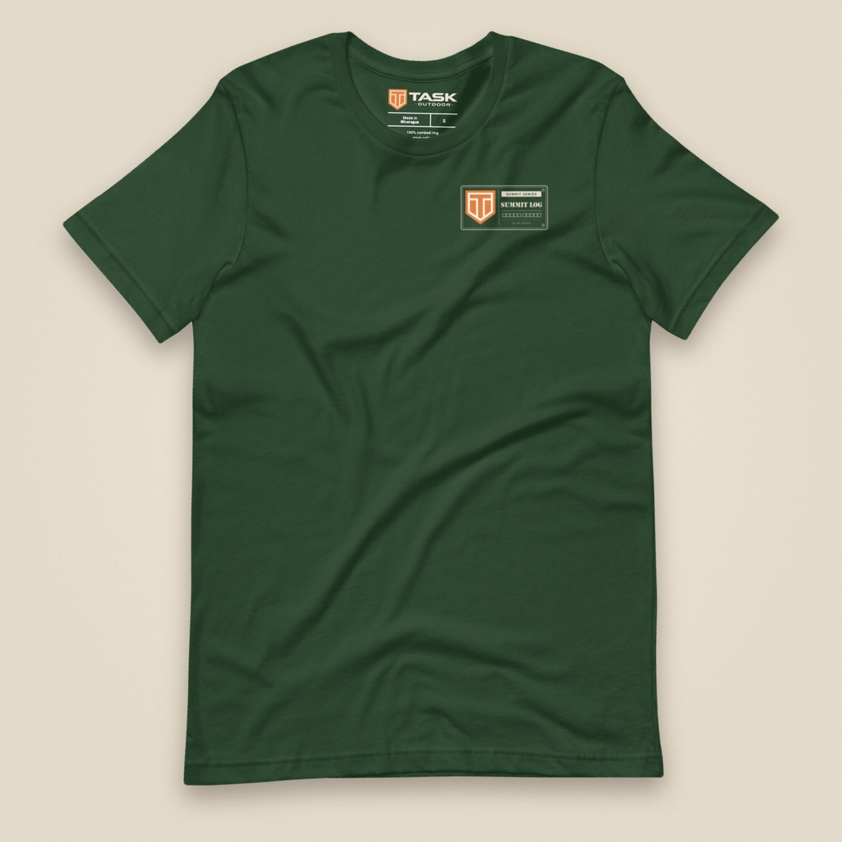 Summit Logbook 10 UK Peaks Premium Double Sided T-Shirt in Forest, front view