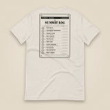 Summit Logbook 10 UK Peaks Premium Double Sided T-Shirt in Heather Dust, back view