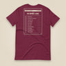 Summit Logbook 10 UK Peaks Premium Double Sided T-Shirt in Maroon, back view