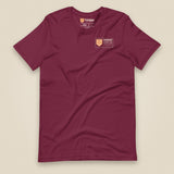 Summit Logbook 10 UK Peaks Premium Double Sided T-Shirt in Maroon, front view