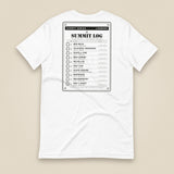 Summit Logbook 10 UK Peaks Premium Double Sided T-Shirt in White, back view