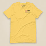 Summit Logbook 10 UK Peaks Premium Double Sided T-Shirt in Yellow, front view