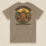Tactybara Back Print T-Shirt in Brown Savana, back view