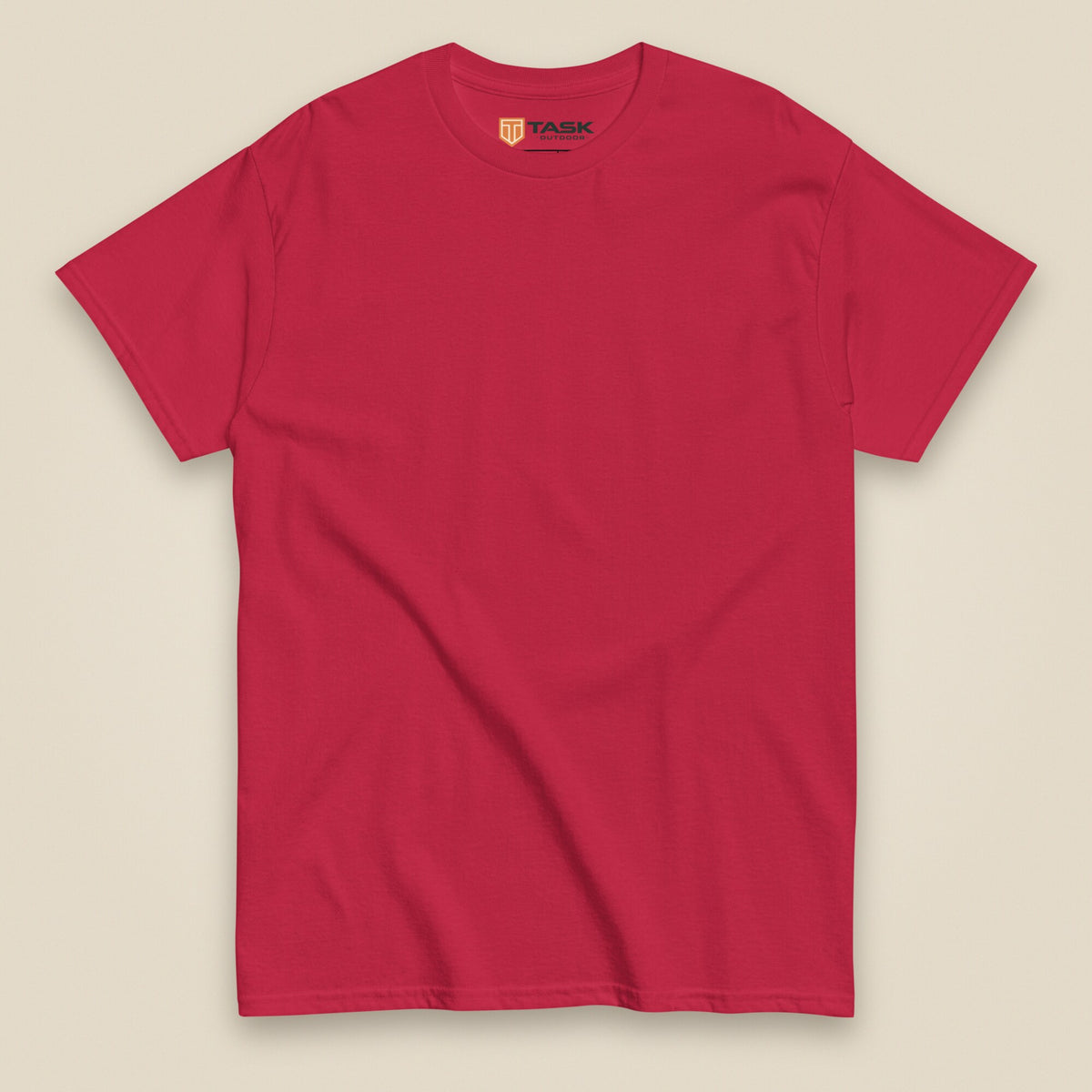 Tactybara Back Print T-Shirt in Cardinal, front view