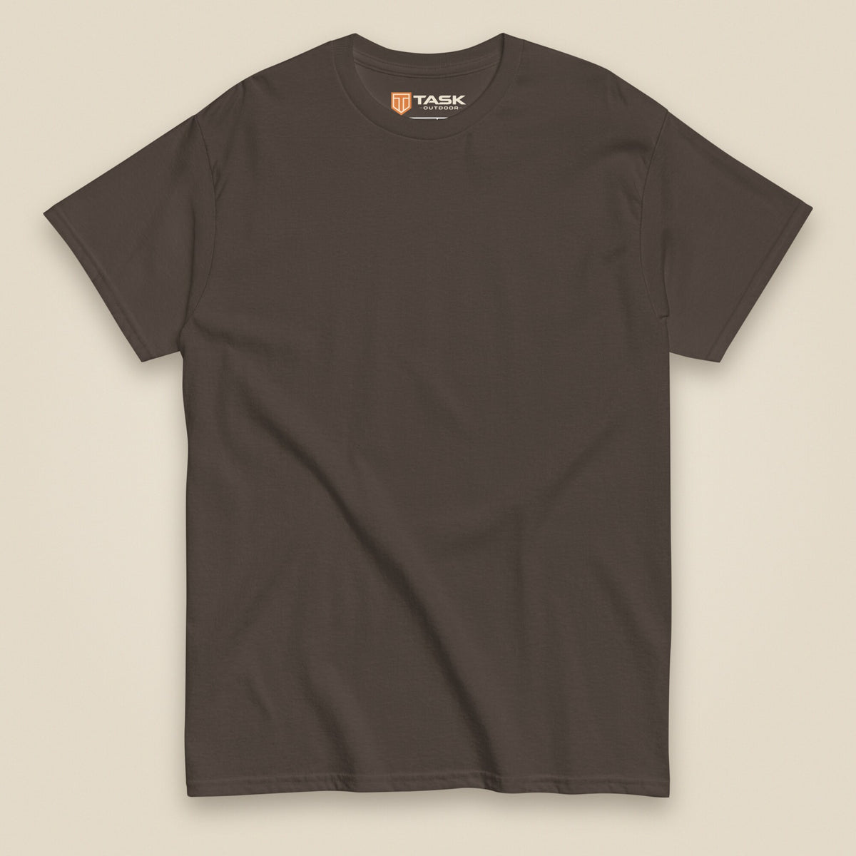 Tactybara Back Print T-Shirt in Dark Chocolate, front view