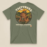 Tactybara Back Print T-Shirt in Military Green, back view