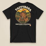 Tactybara Premium Double Sided T-Shirt in Black, back view