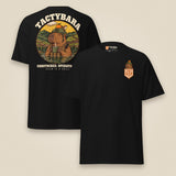 Tactybara Premium Double Sided T-Shirt in Black, front and back view