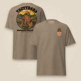 Tactybara Premium Double Sided T-Shirt in Brown Savana, front and back view