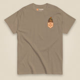 Tactybara Premium Double Sided T-Shirt in Brown Savana, front view