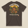 Tactybara Premium Double Sided T-Shirt in Dark Chocolate, back view