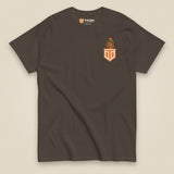 Tactybara Premium Double Sided T-Shirt in Dark Chocolate, front view