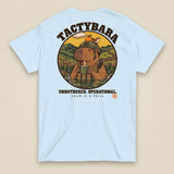 Tactybara Premium Double Sided T-Shirt in Light Blue, back view
