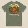 Tactybara Premium Double Sided T-Shirt in Military Green, back view