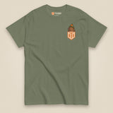 Tactybara Premium Double Sided T-Shirt in Military Green, front view